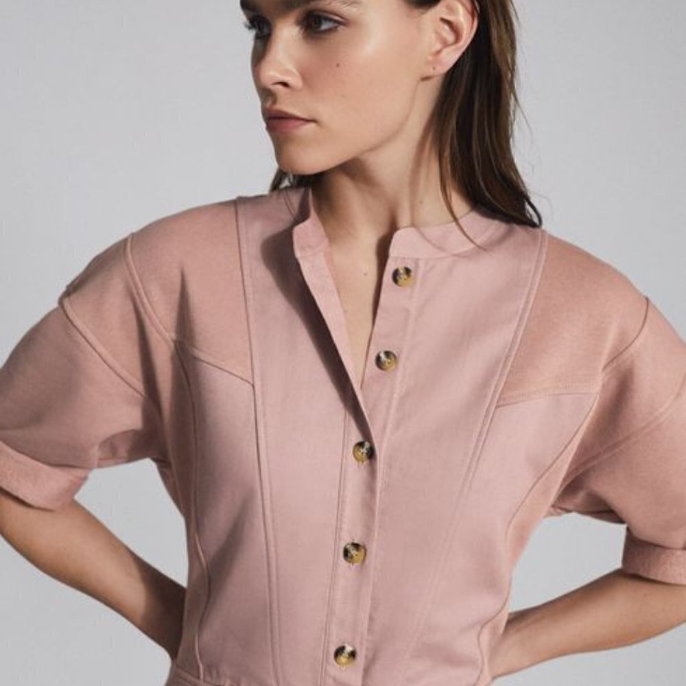 Reiss BNWOT womens "emlyn" sweatshirt dress panel detail - Picture 2 of 14